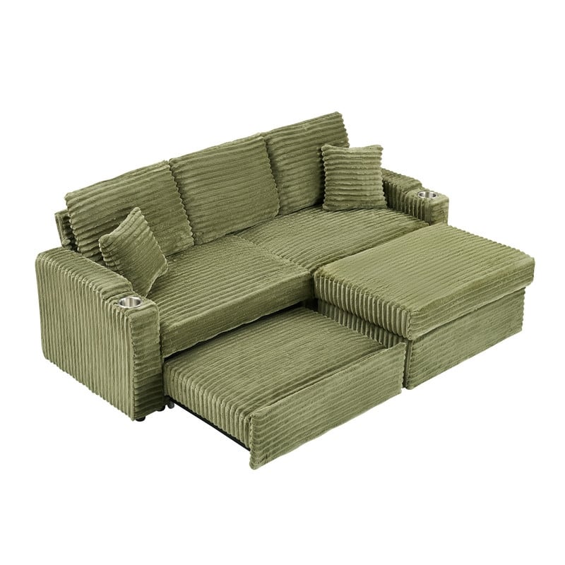 80" Cordylona Sofa, Cup Holder, Ottoman Storage
