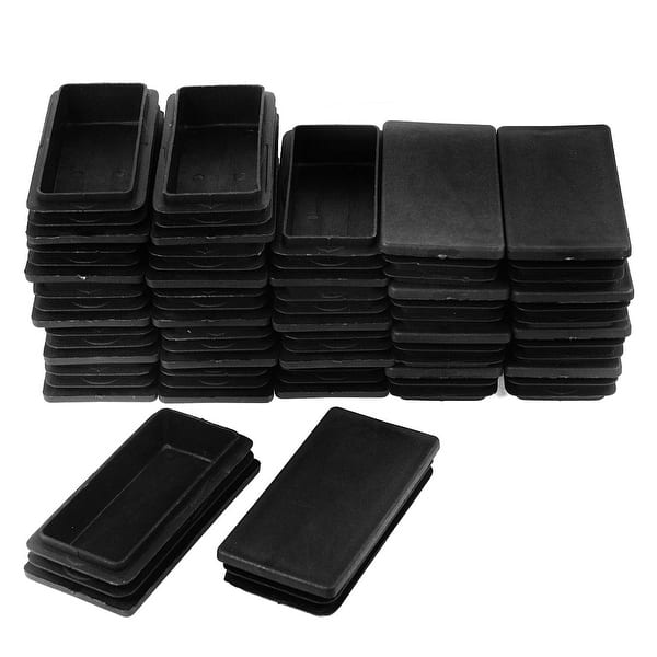 1 Black Plastic Blanking End Cap 100mm x 50mm Rectangle
