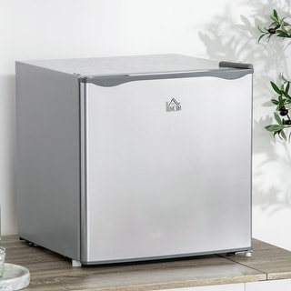 HOMCOM Mini Freezer Countertop, 1.1 Cu.Ft Compact Upright Freezer with Removable Shelves, Reversible Door for Home