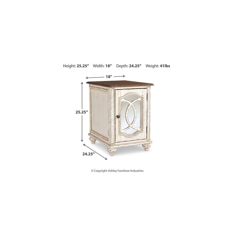 Signature Design by Ashley Realyn White/Brown 2-Piece End Table Package - 18" W x 24.13" D x 25.25" H