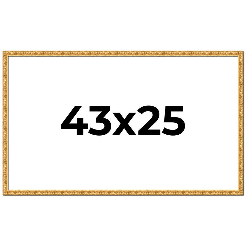 43x25 Frame Gold Real Wood Picture Frame Width 1 inches | Interior
