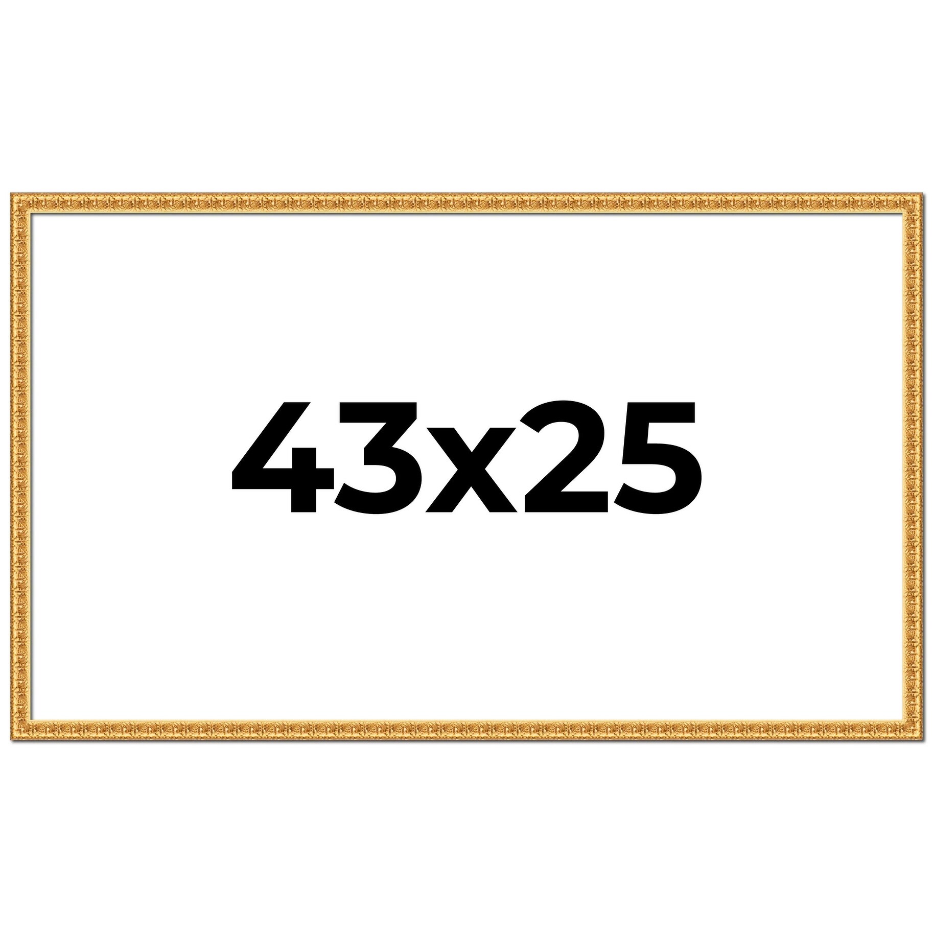 43x25 Frame Gold Real Wood Picture Frame Width 1 inches | Interior