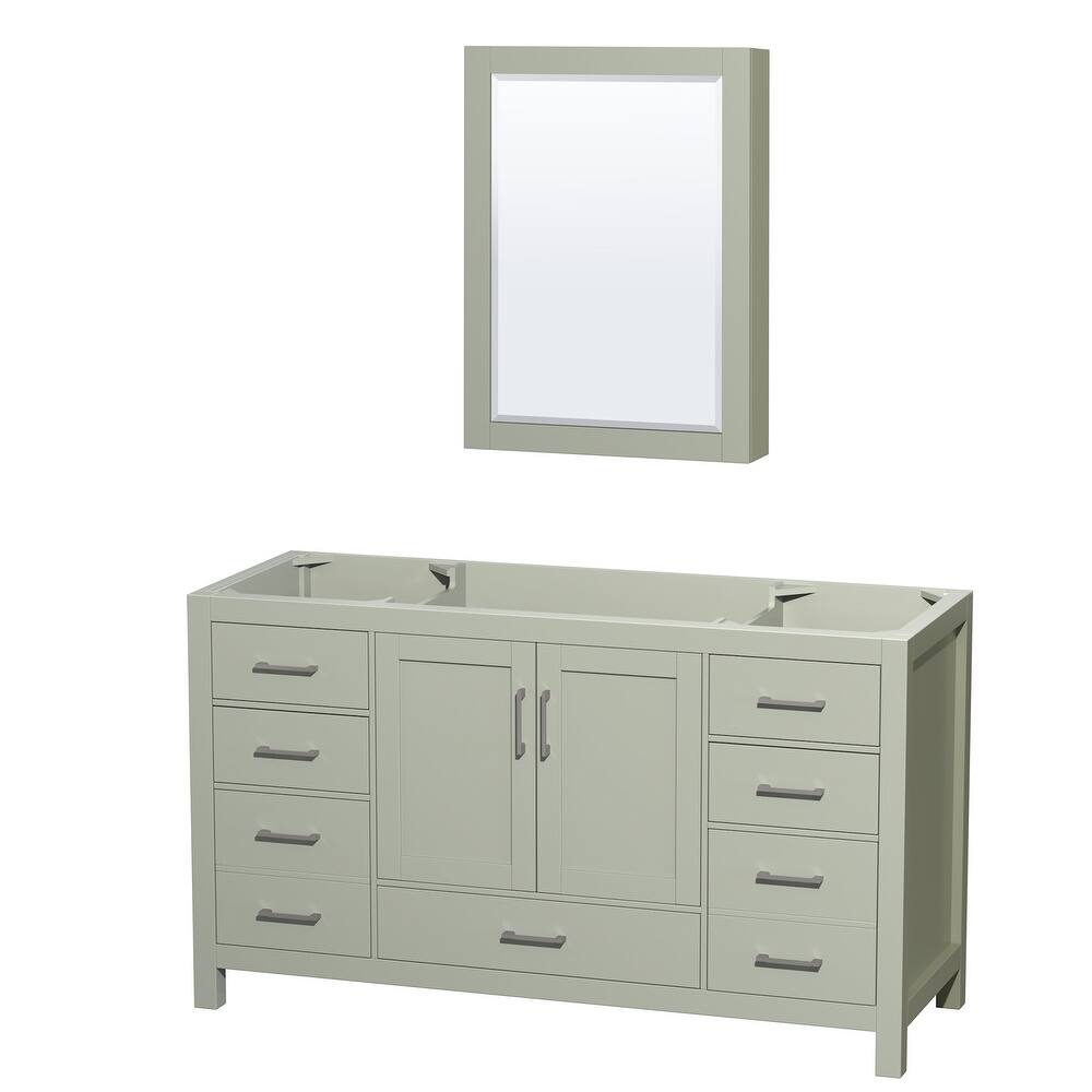 Wyndham Collection Sheffield 60" Hardwood Vanity Cabinet and Medicine