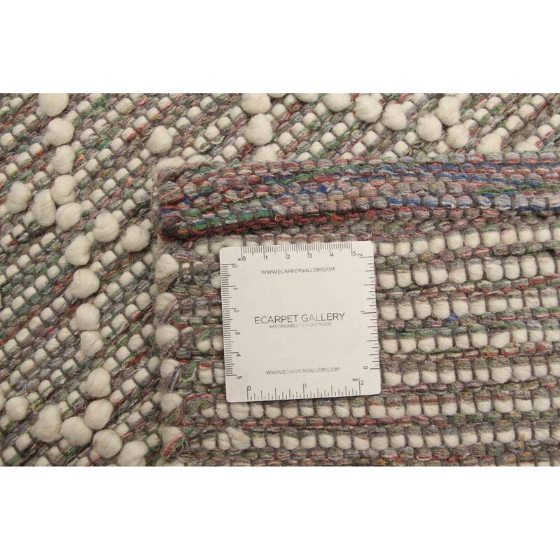 ECARPETGALLERY Braid weave Sienna Grey Wool Rug - 5'1 x 7'10
