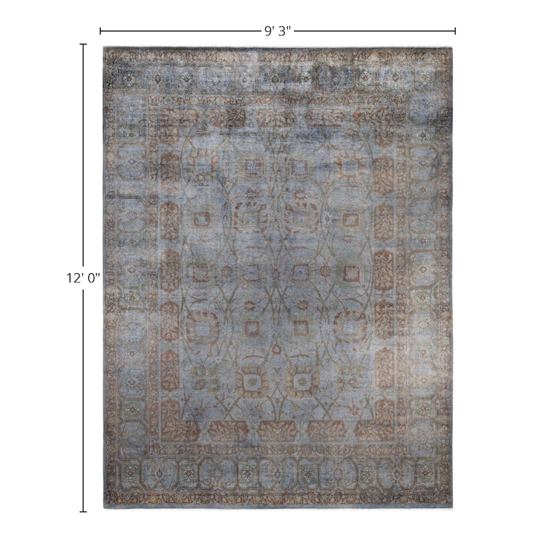 Overdyed One-of-a-Kind Hand-Knotted Area Rug - Gray - 9' 3" x 12' 0"