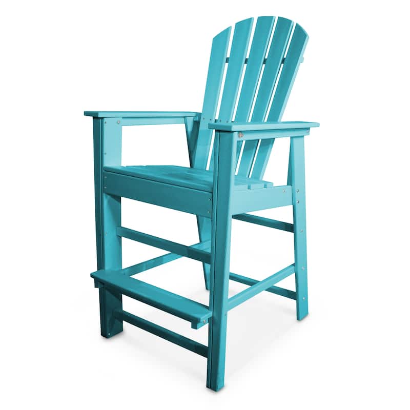 POLYWOOD South Beach Outdoor Adirondack Bar Chair - Aruba