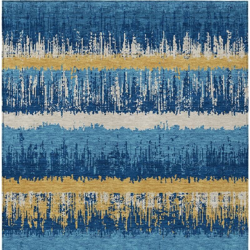 HomeRoots Striped Transitional Rectangle Outdoor Rug