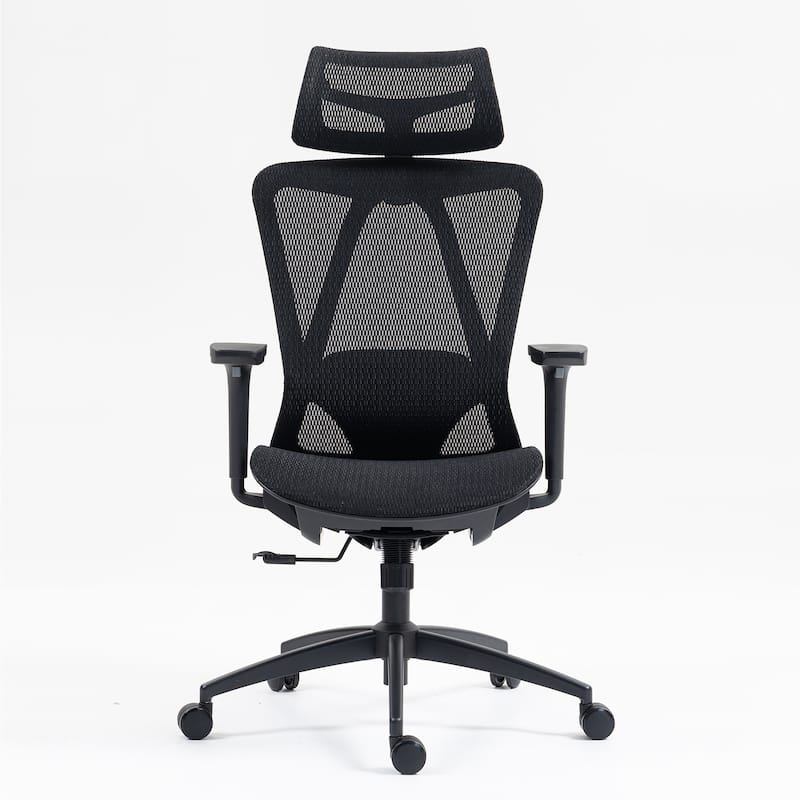 GDFStudio - Kingston Series High Backrest PU Material Office Chair and Waterfall Seat Design for Executive Comfort - Black