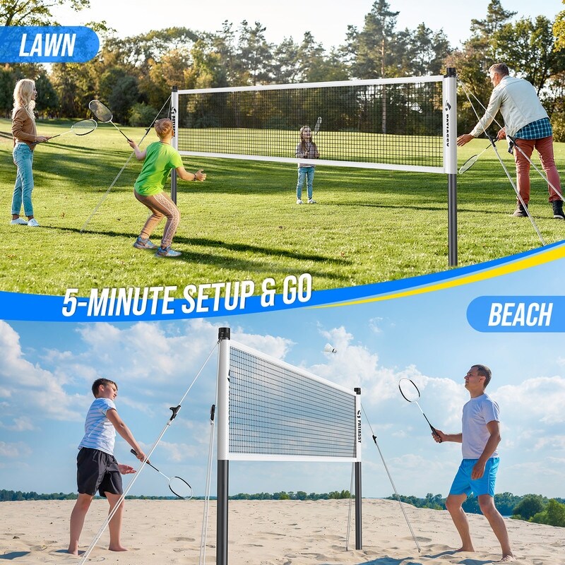 Badminton Net Sets - Outdoor Backyard Beach Badminton Net Equipment Set - View #9