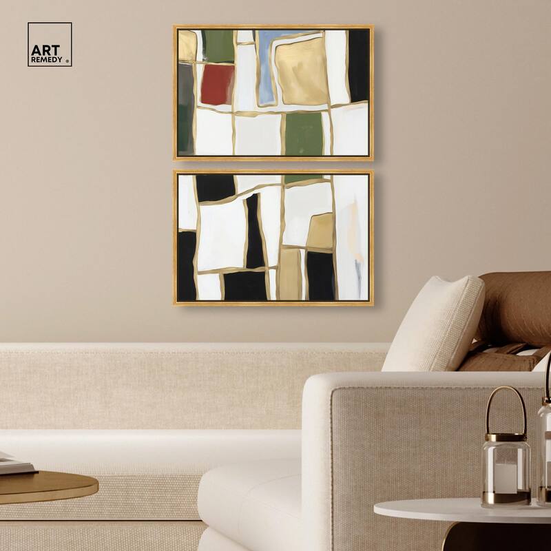 Kiss in Abstraction Canvas Set of 2 by Art Remedy