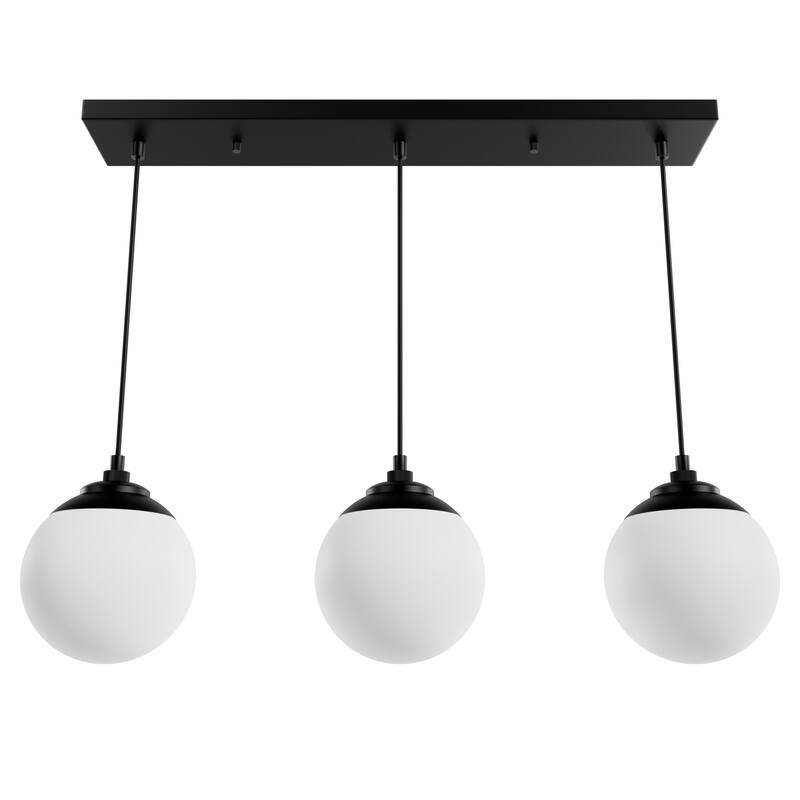 Hunter Hepburn 3 Light Cluster Ceiling Light - Kitchen, Island, Dining Room - Globe, Orb - Mid-Century Modern, Art Deco