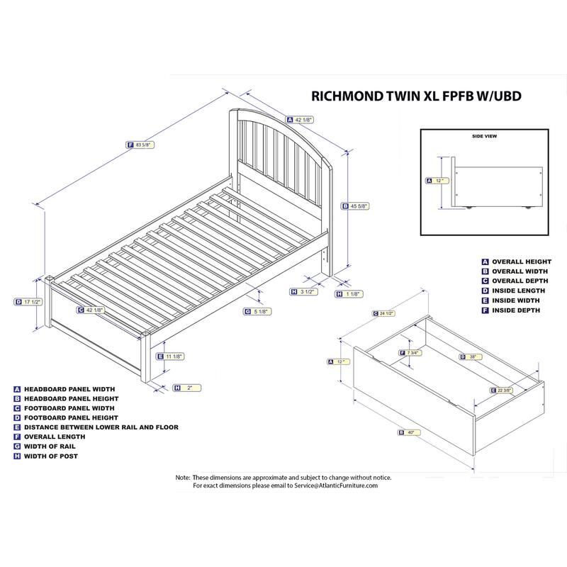 Twin XL Platform Bed with Drawers - Modern Design, White Finish, Underbed Storage