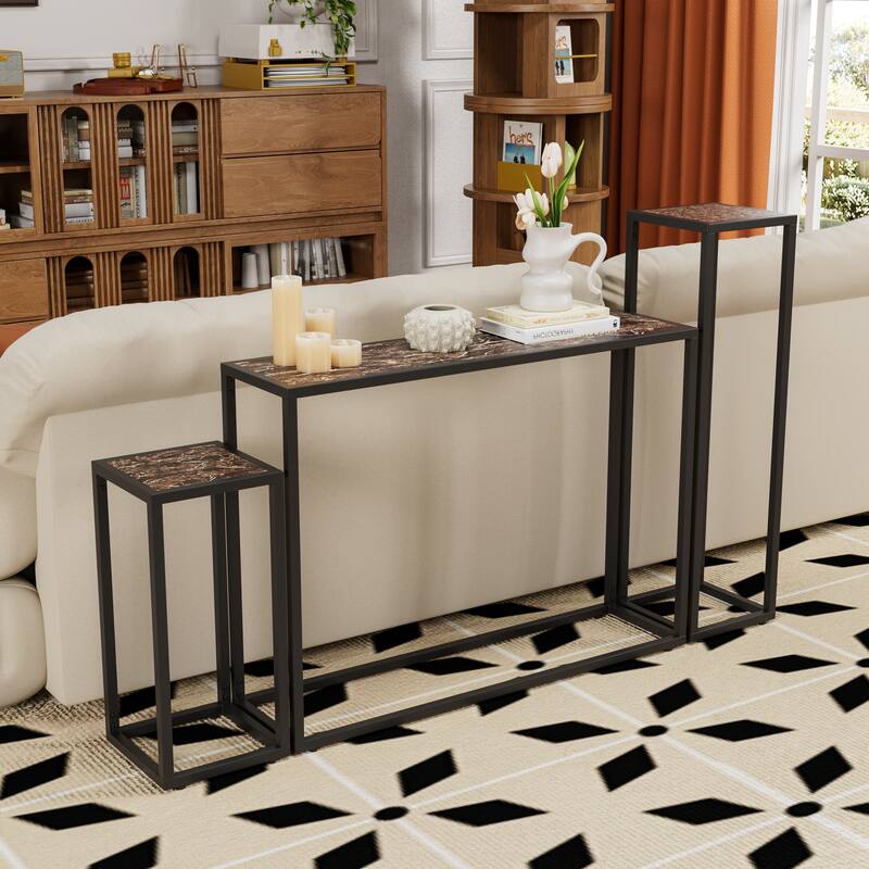 GDF Studio - Bellinham Wood Console Table Set.