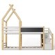 preview thumbnail 33 of 34, Twin House Bunk Bed with Stairs & Blackboards - Playful Design for Kids