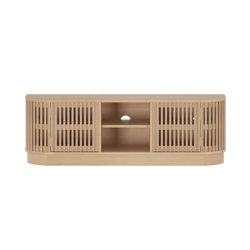 Plank and Beam Contour Curved Mid-Century Modern Sideboard/TV Stand