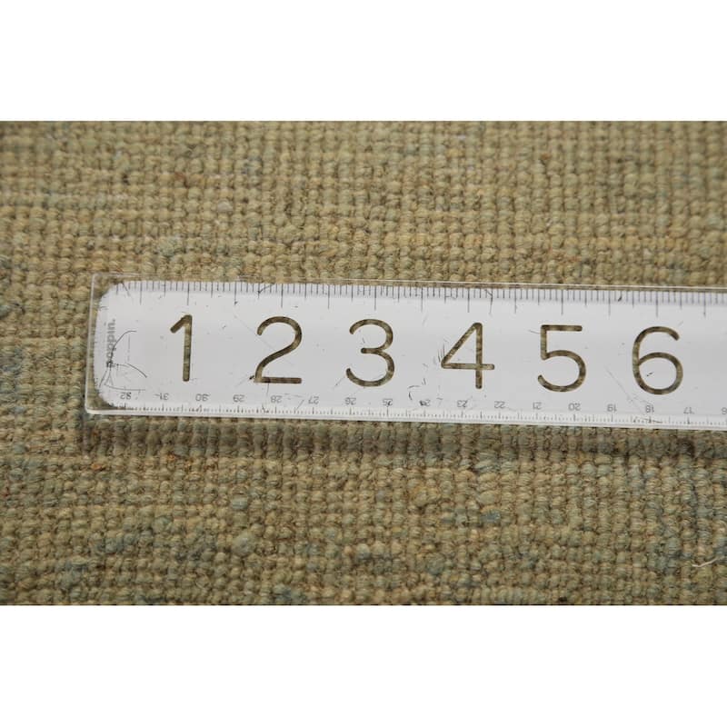 Green Gabbeh Modern Area Rug Handmade Wool Carpet - 4'10" x 6'7"