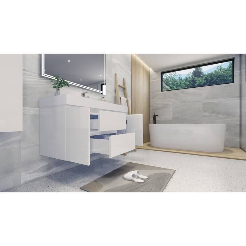 Baillie 60'' Wall-Mounted Vanity with Single Reinforced Acrylic Sink