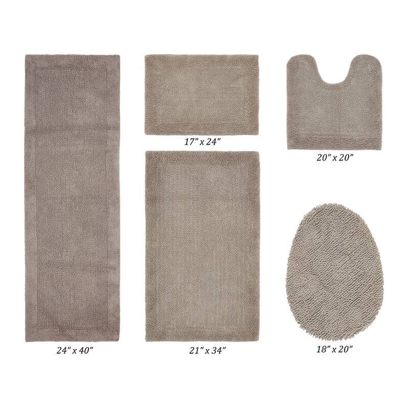 Better Trends Bath Rugs Set 100% Cotton Tufted Soft Water Absorbent Bathroom Rug for Shower, Sink Bath Mats Edge Collection