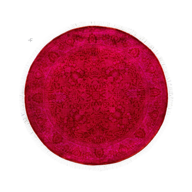 Overdyed One-of-a-Kind Hand-Knotted Area Rug - Pink - 3' 1" x 3' 1"