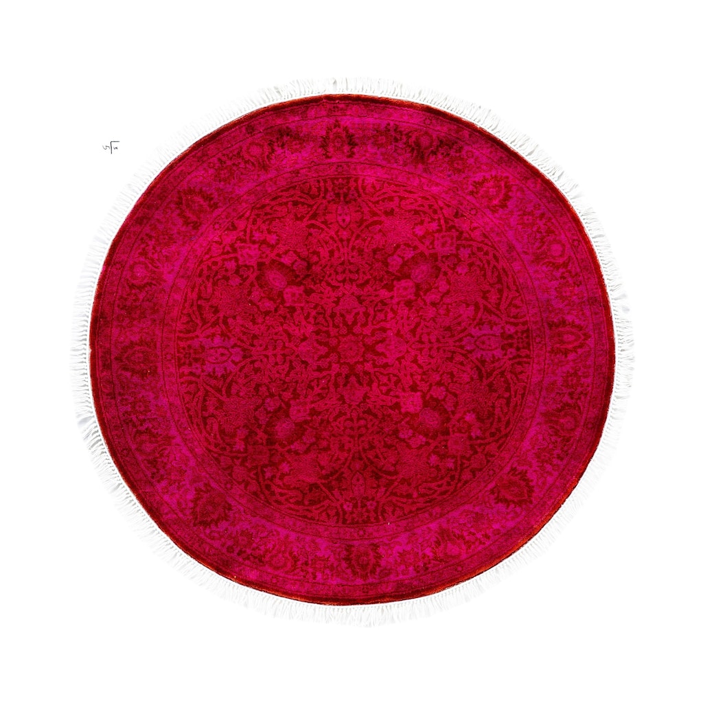 Overdyed One-of-a-Kind Hand-Knotted Area Rug - Pink - 3' 1" x 3' 1"