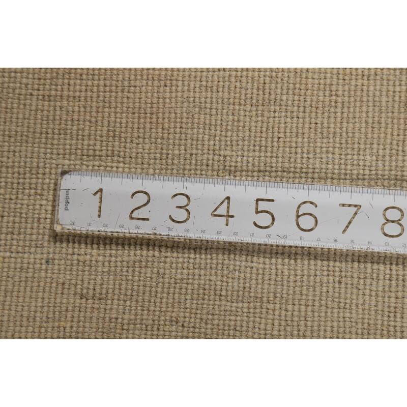 Hand Knotted Oriental 100% Wool Carpet Modern Solid Beige & Ivories Gabbeh Area Rug - 11' 11'' X 8' 8''