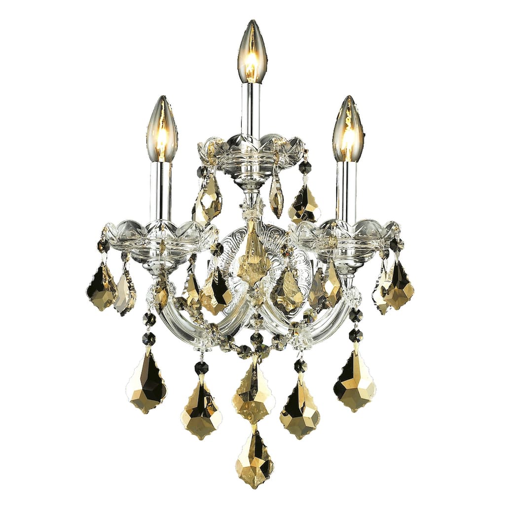 Fleur Illumination Collection Wall Sconce D:12in H:22in E:8.5in Lt:3 Chrome Finish