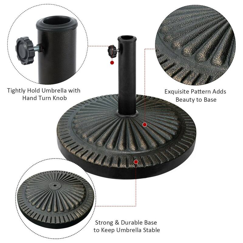 Gymax 30LBS Round Patio Market Umbrella Base Heavy-Duty Outdoor Stand - See Details