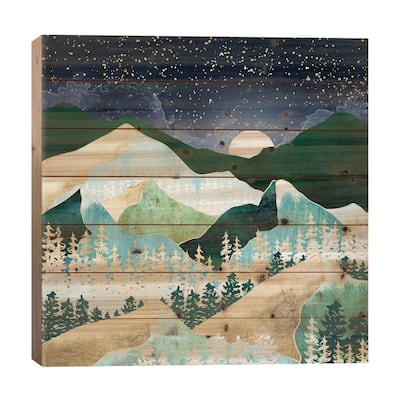 Spring Night Vista Print On Wood by SpaceFrog Designs - Multi-Color
