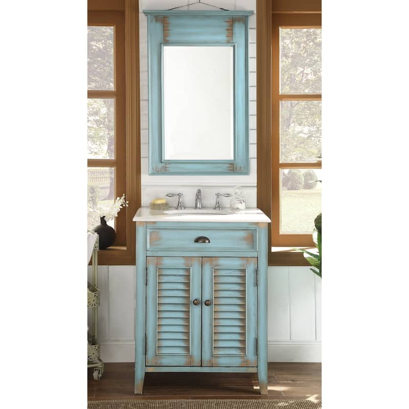 Benton Collection 26" Bayview Single Sink Bathroom Vanity With Mirror