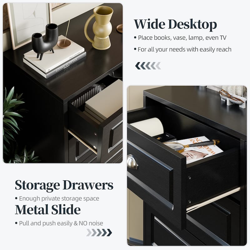 6-Drawer Storage Dresser – Versatile Media Console & Entryway Organizer, Holds TVs Up to 45"