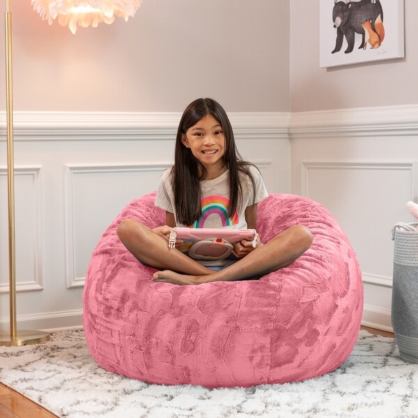 小物 hi Jaxx Saxx 3 Foot Bean Bag Chair For Kids - Faux Fur - Fun