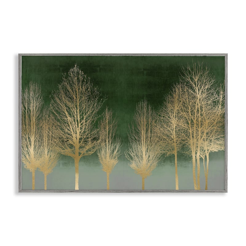 Stupell Gold Gradient Forest Framed Giclee Art Design By Kate Bennett - 18 x 12 - Grey