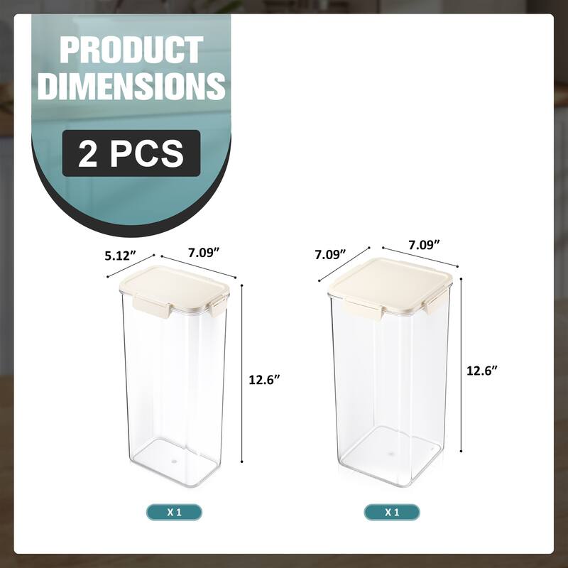 Sorbus Airtight Food Storage Container Set, Stackable Clear Pantry Canisters with Lids