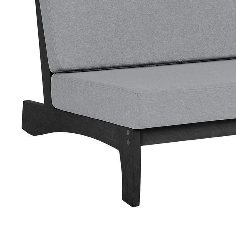 3 Seat Wood 64" W Cushioned Outdoor Patio Sofa with Coffee Table