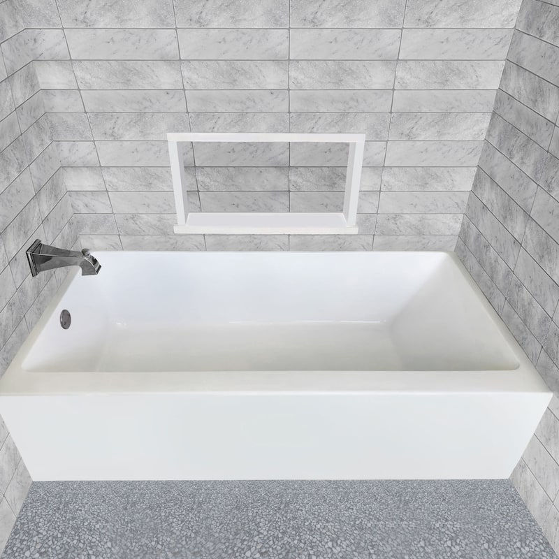 Alcove Soaking Bathtub With Right Drain Hole Options