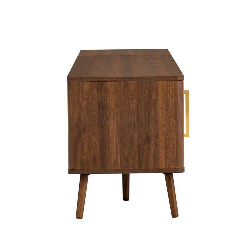 Modern Fluted 78" TV Stand for TVs up to 85", Entertainment Center TV Media Console Table with Storage Cabinets