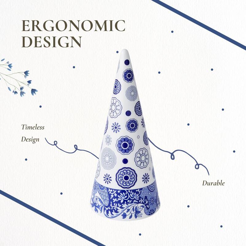 Spode Blue Italian Cone Shaped Topiary