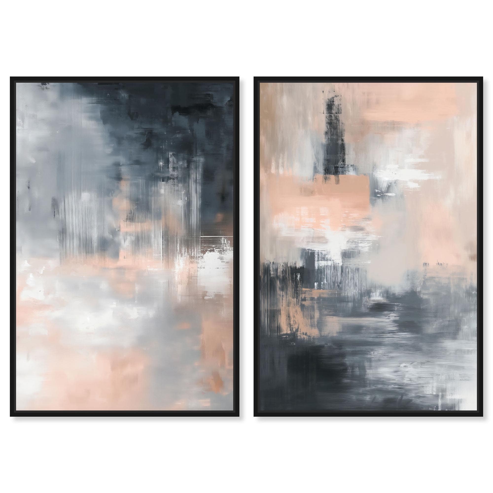 Golden Harmony Duo Living Room Decor Canvas Print by Art Remedy