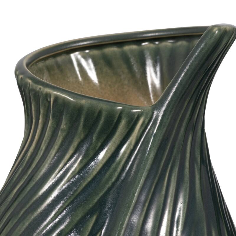 Ceramic Stylish Rubpert Contemporary Vase - Green