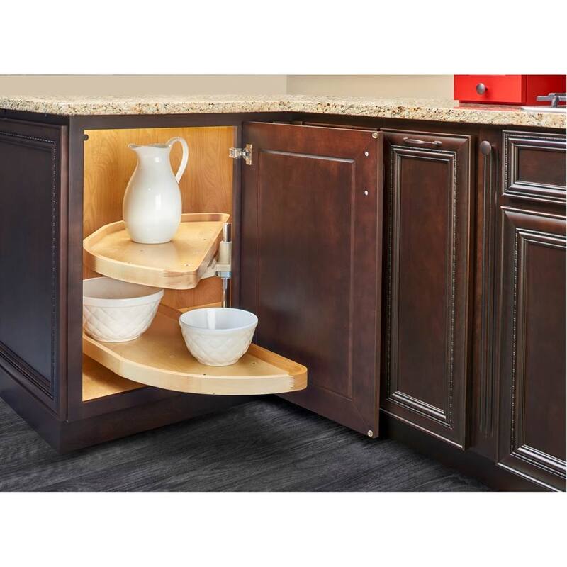 Rev-A-Shelf 32 in Wood Half Moon Lazy Susans 2-Tier