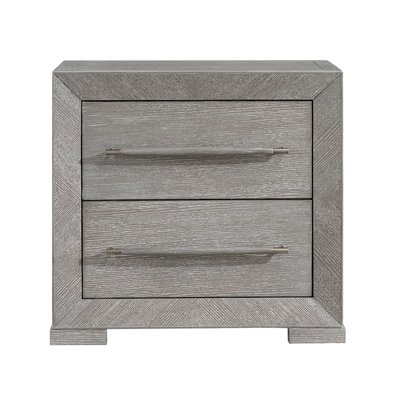 Contemporary Aesthetic Bedroom Furniture Set 5pcs Bed Dresser Mirror Nightstand Chest Gray