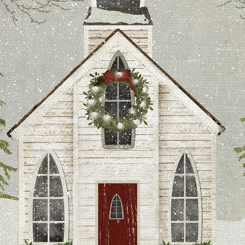 Snow Church by Beth Albert Canvas Art Print