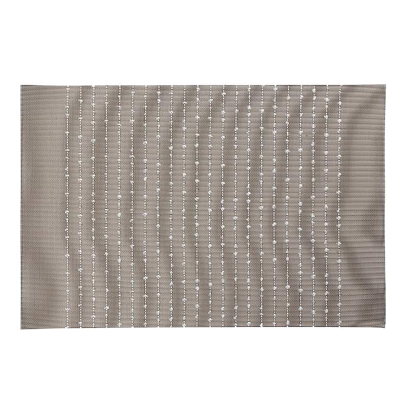 Vinyl Cotton Placemat Pinstripe Taupe - Set of 12