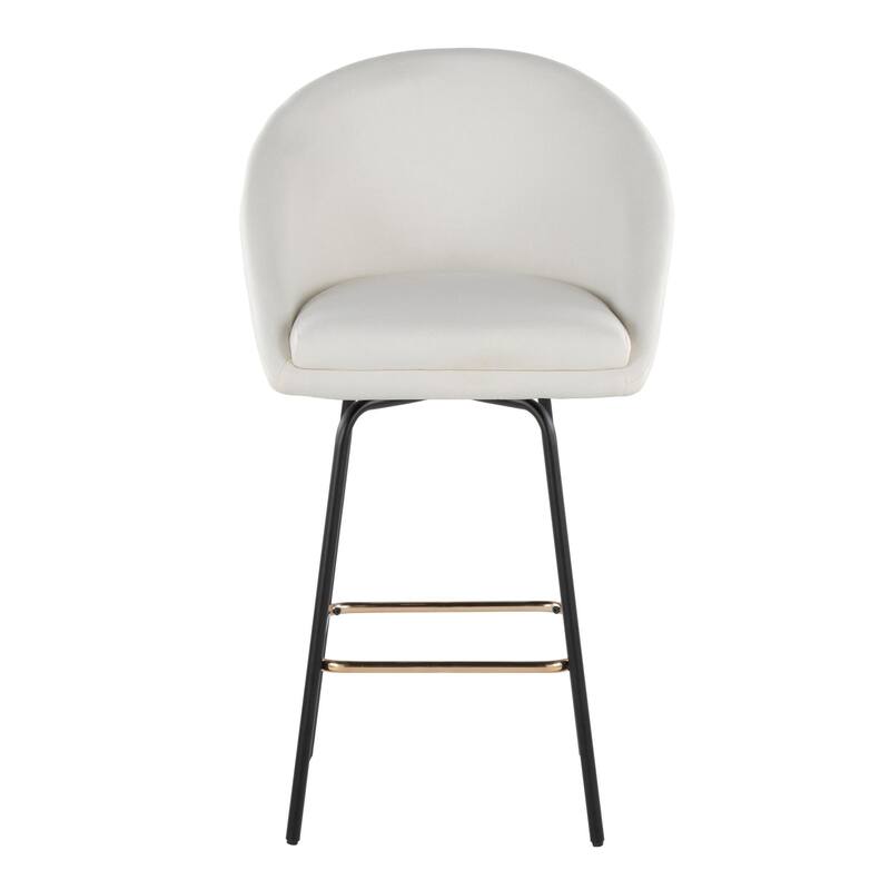 Porch & Den Livesey High Back 26" Counter Stool with Metal Legs & Square Footrest (Set of 2)