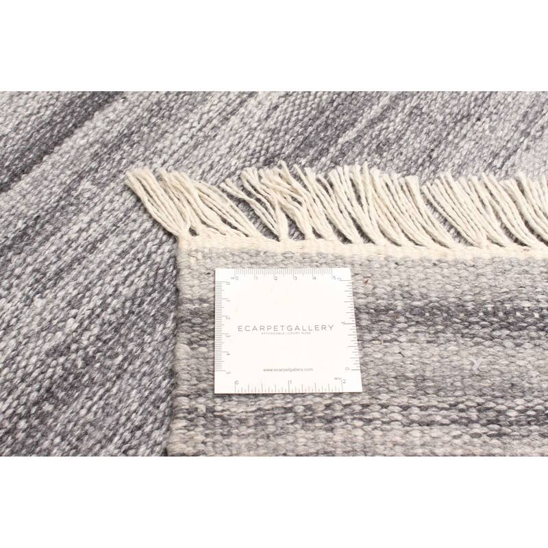 ECARPETGALLERY Flat-Weave Ankara FW Dark Grey Wool Kilim - 5'3 x 7'10