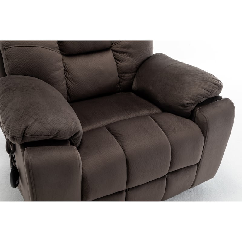 Velvet Wide Power Lift Recliner Chair with Heat, Massage, and Silent OKIN Motor