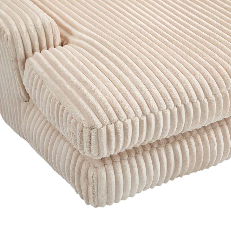 Corduroy lazy sofa bed Living room deep seat sofa with 3 back pillows