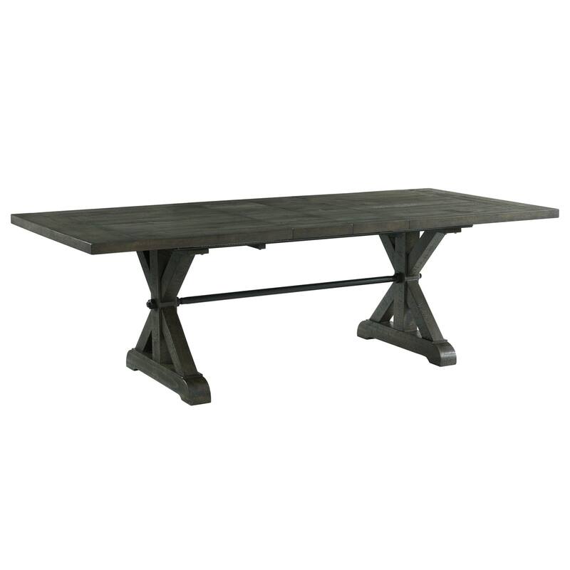 7 Piece Dining Set - Extendable Table, Chairs & Server - Seats 8 - Distressed Gray Finish