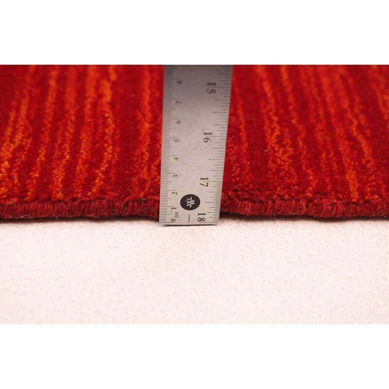 ECARPETGALLERY Hand Loomed Kashkuli Gabbeh Red Wool Rug - 4'0 x 5'7