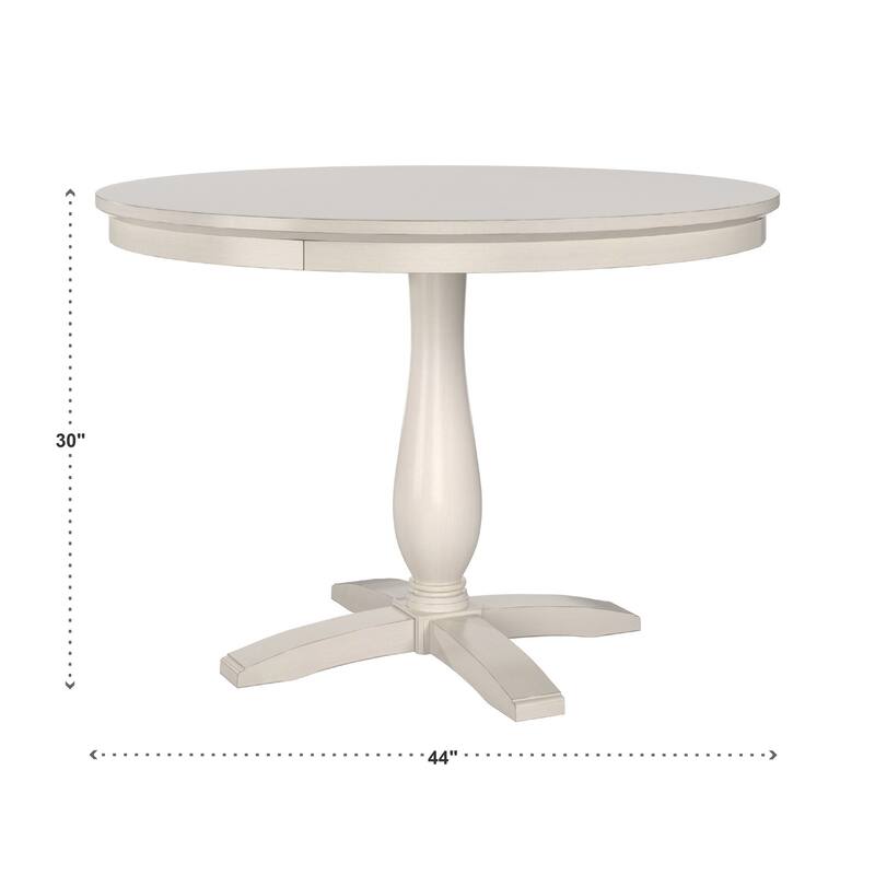 Trani White Finish Table with Wicker Dining Chair Set by iNSPIRE Q Classic